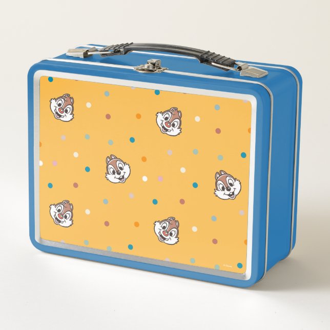 Chip and Dale Polka Dot Pattern Metal Lunch Box (Front)