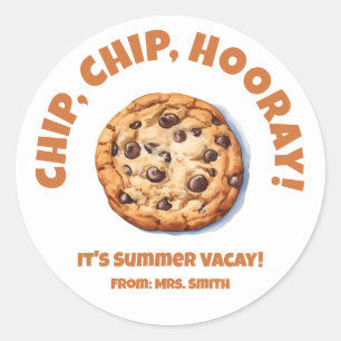Chip, Chip, Hooray! Chocolate Chip Cookie Classic Round Sticker