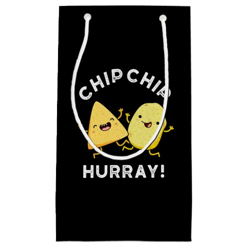 Chip Chip Hooray Funny Happy Crisps Pun Dark BG Small Gift Bag