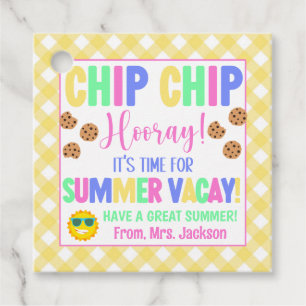 Chip Chip Hooray It's Time For Summer Vacay Treat Favor Tags