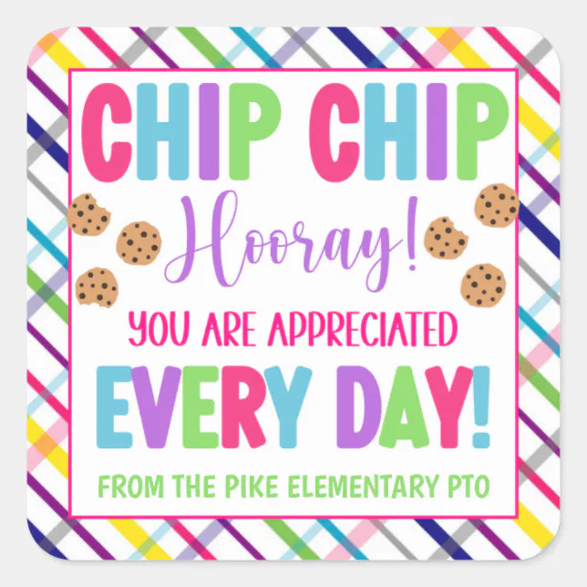 chip-chip-hooray-you-are-appreciated-every-day-square-sticker-zazzle for Chip Chip Hooray We Appreciate You Free Printable Chip Chip Hooray You Are Appreciated Every Day Square Sticker | Zazzle for Chip Chip Hooray We Appreciate You Free Printable
