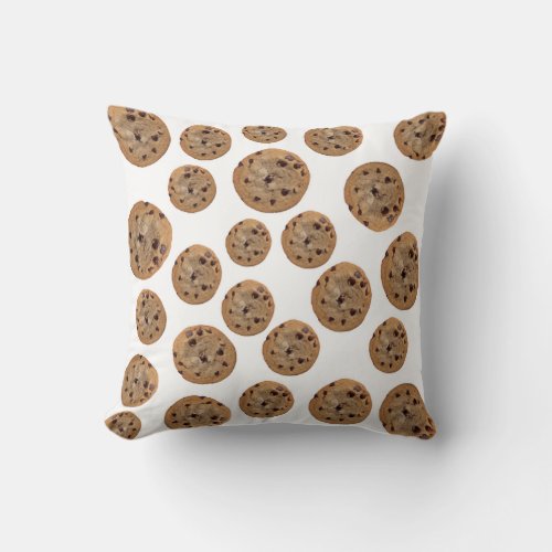Chip cookie chocolate throw pillow
