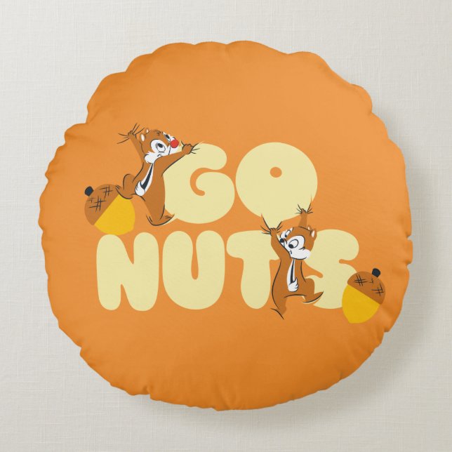 Chip & Dale Go Nuts! Round Pillow (Front)