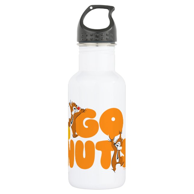 Chip & Dale Go Nuts! Stainless Steel Water Bottle (Front)