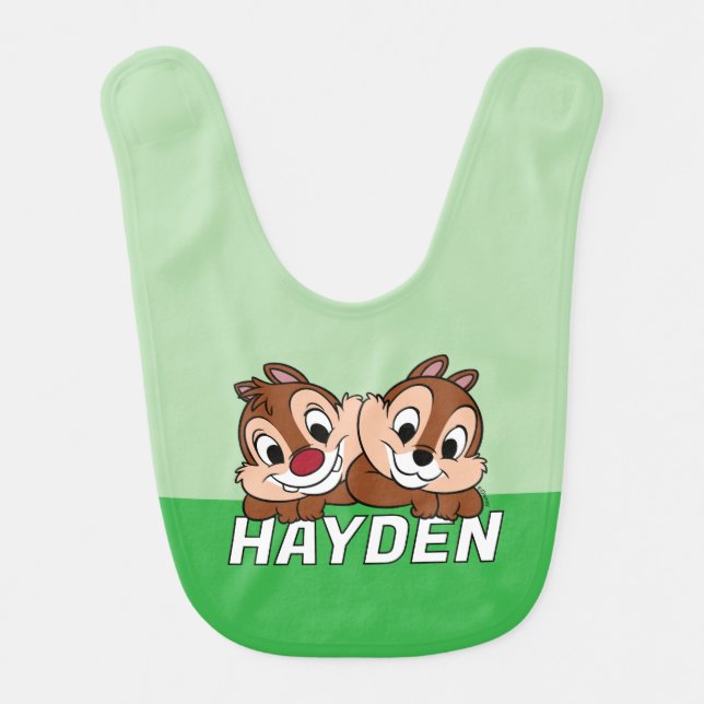 Chip & Dale Smile Baby Bib (Front)