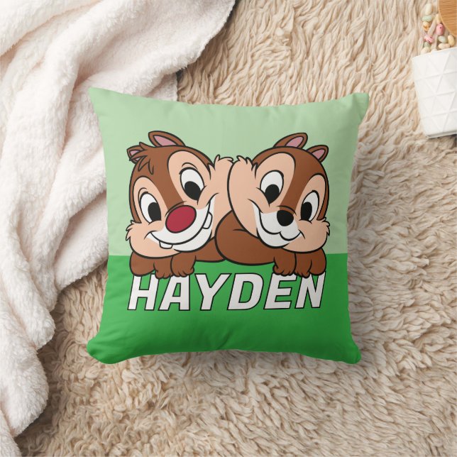 Chip & Dale Smile Throw Pillow (Blanket)