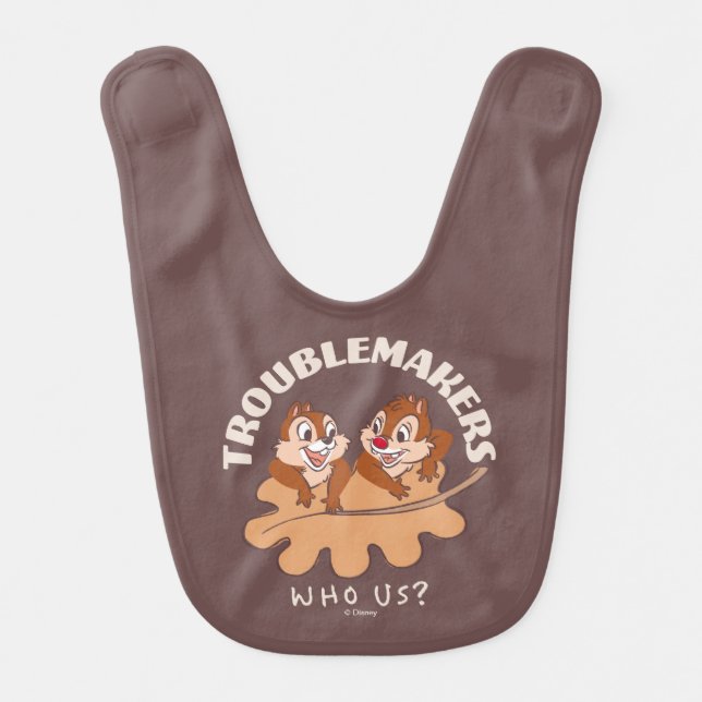 Chip & Dale Troublemakers Baby Bib (Front)