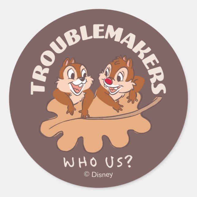 Chip & Dale Troublemakers Classic Round Sticker (Front)