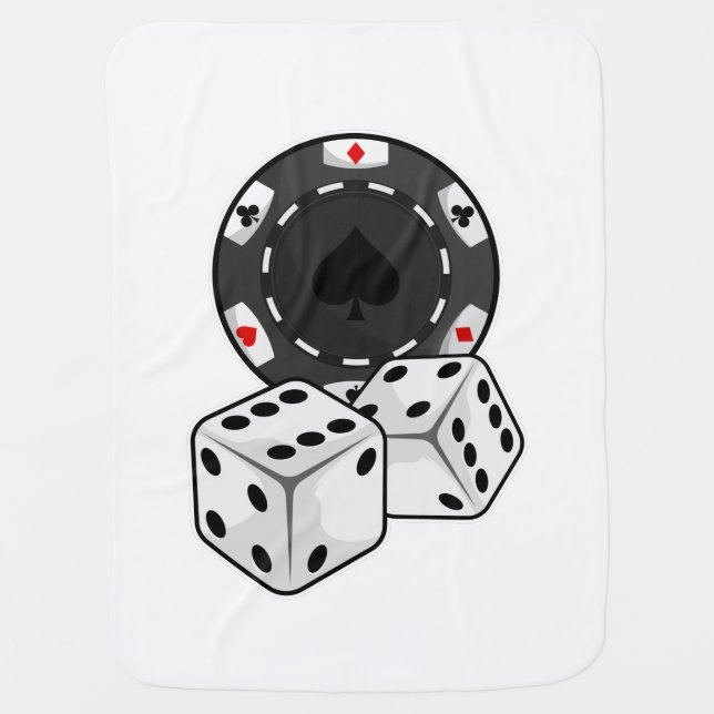 Chip & Dice for Poker Baby Blanket (Front)