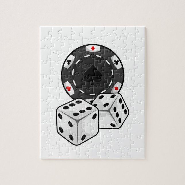 Chip & Dice for Poker Jigsaw Puzzle (Vertical)