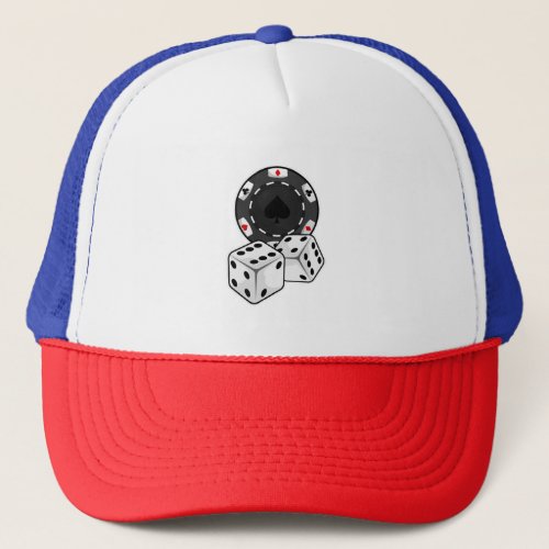 Chip  Dice for Poker Trucker Hat