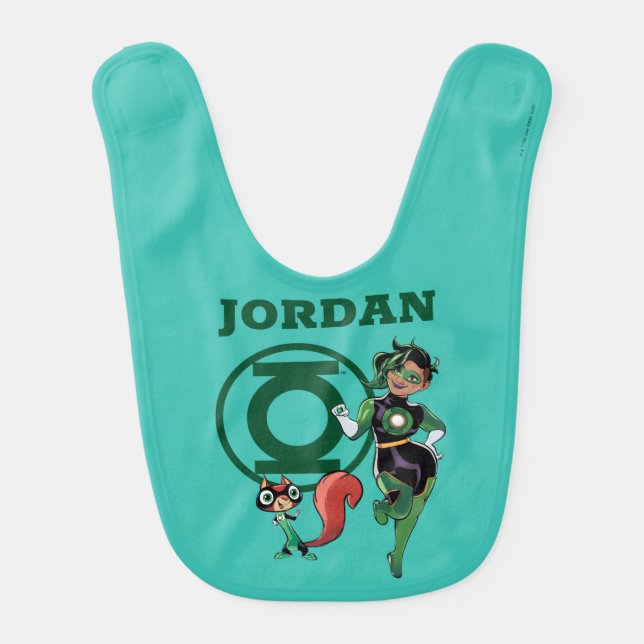Chip & Green Lantern Baby Bib (Front)