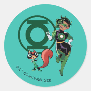 Chip & Green Lantern Classic Round Sticker