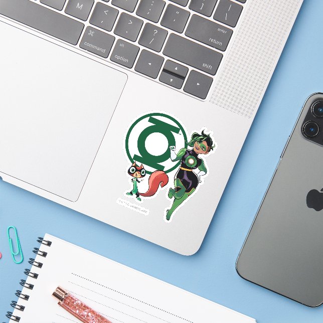 Chip & Green Lantern Sticker (Laptop w/ iPhone)