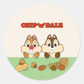 Chip 'n' Dale Classic Round Sticker by OtherDisneyBrands at Zazzle