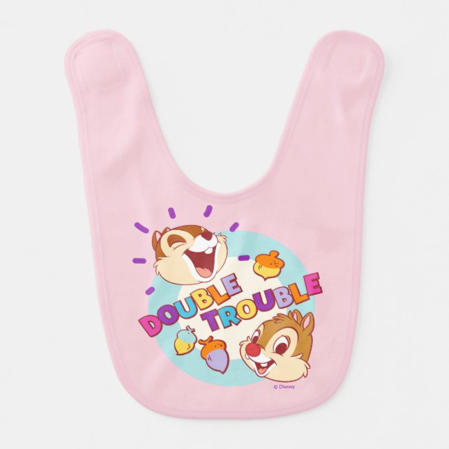 Chip 'n Dale Double Trouble Baby Bib (Front)