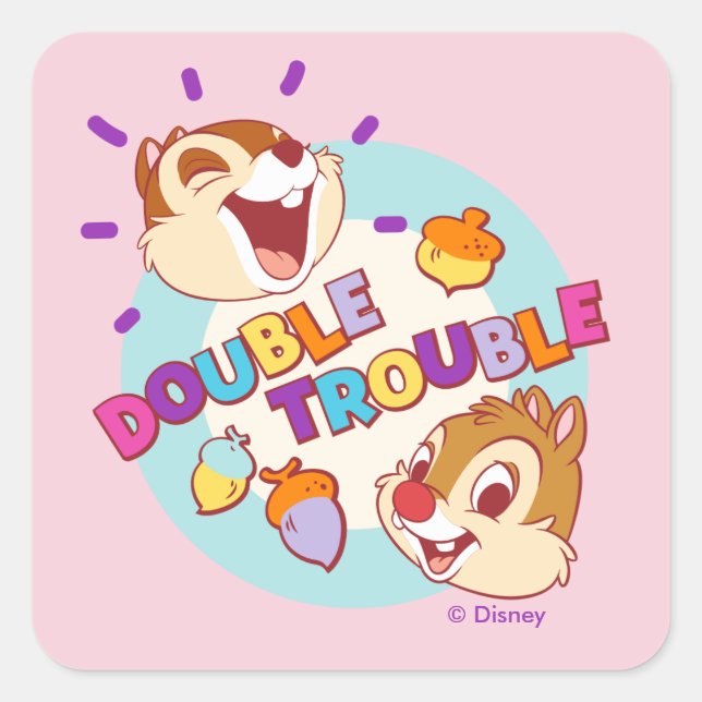 Chip 'n Dale Double Trouble Square Sticker (Front)
