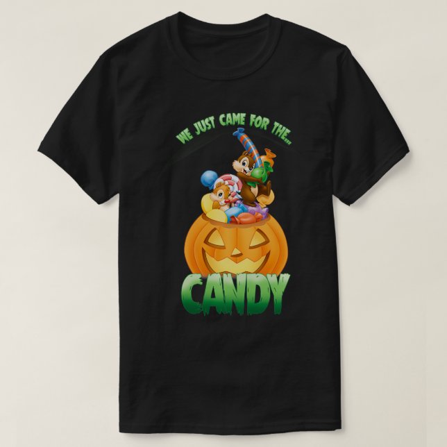 Chip n Dale Rescue Rangers Halloween Pumpkin Candy T-Shirt (Design Front)