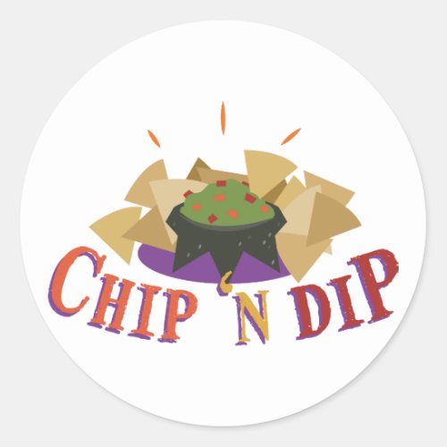 Chip N Dip Classic Round Sticker
