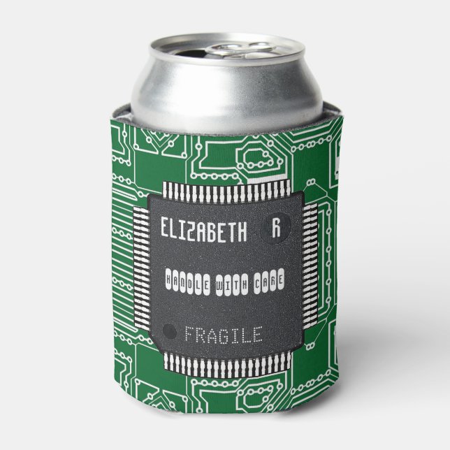 Chip On Printed Circuit Board With Your Name Can Cooler (Can Front)