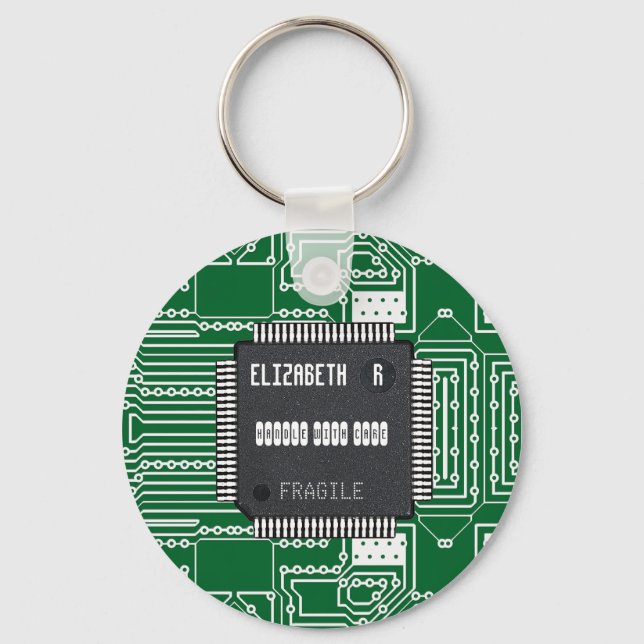 Chip On Printed Circuit Board With Your Name Keychain (Front)