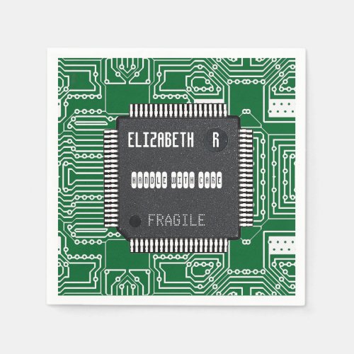 Chip On Printed Circuit Board With Your Name Napkins