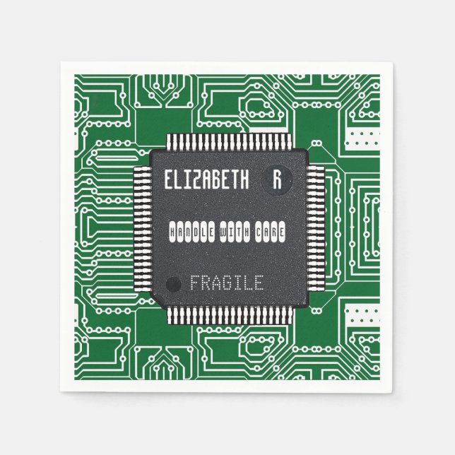 Chip On Printed Circuit Board With Your Name Napkins (Front)