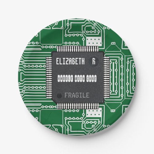 Chip On Printed Circuit Board With Your Name Paper Plates