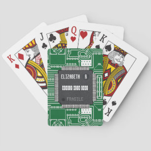 Chip On Printed Circuit Board With Your Name Poker Cards