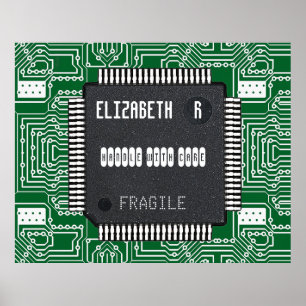 Chip On Printed Circuit Board With Your Name Poster