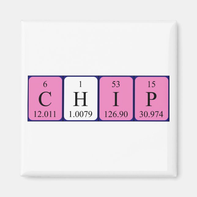 Chip periodic table name magnet (Front)