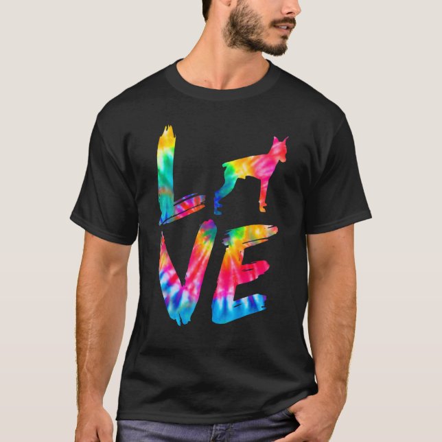 Chipin Tie Dye Love Dog Mom Dad T-Shirt (Front)