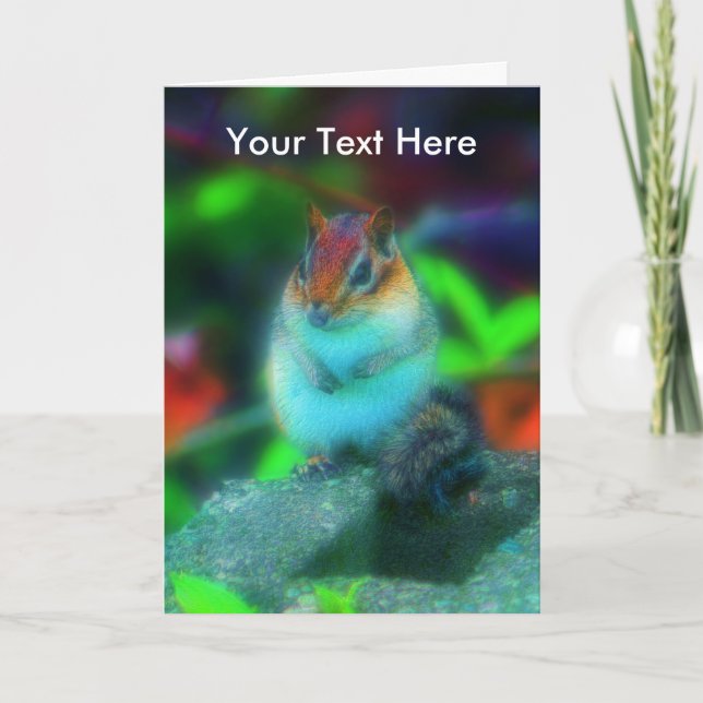 Chipmunk Animal Fantasy Art Nature Photo Card (Front)