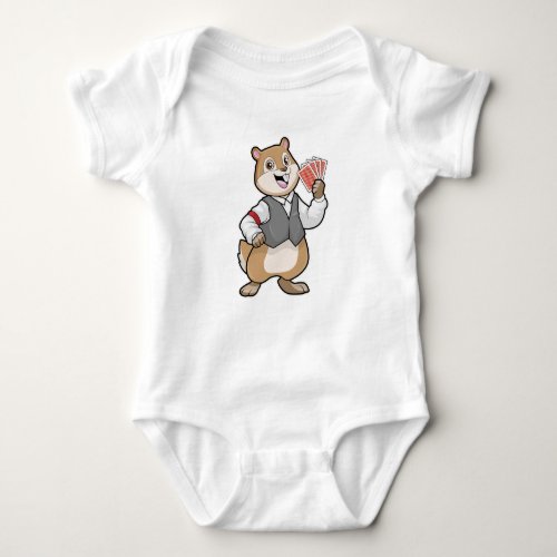 Chipmunk at Poker with Poker cards Baby Bodysuit