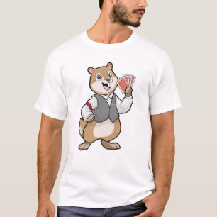 Chipmunk at Poker with Poker cards T-Shirt