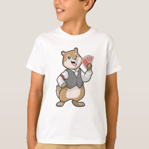 Chipmunk at Poker with Poker cards T-Shirt