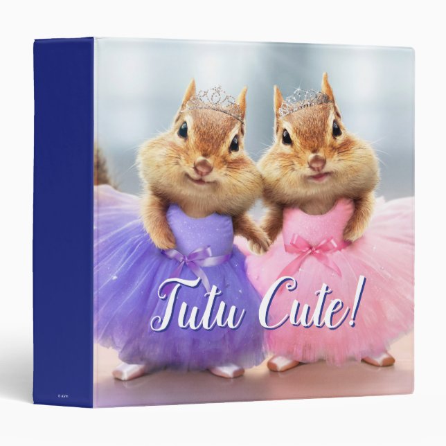 Chipmunk Ballerina Duo 3 Ring Binder (Front/Spine)