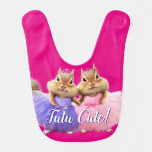 Chipmunk Ballerina Duo Baby Bib