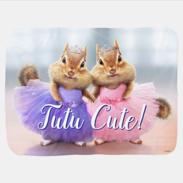 Chipmunk Ballerina Duo Baby Blanket (Horizontal)