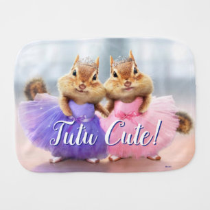 Chipmunk Ballerina Duo Baby Burp Cloth