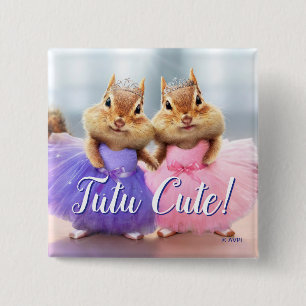Chipmunk Ballerina Duo Button