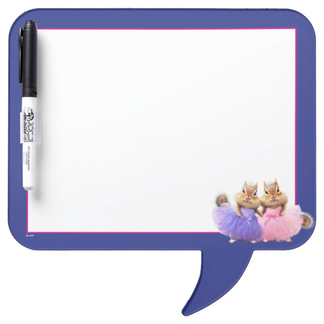 Chipmunk Ballerina Duo Dry Erase Board (Front)