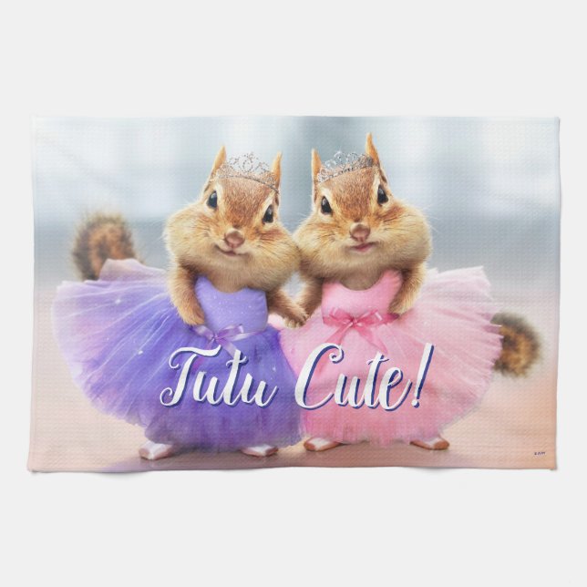 Chipmunk Ballerina Duo Kitchen Towel (Horizontal)