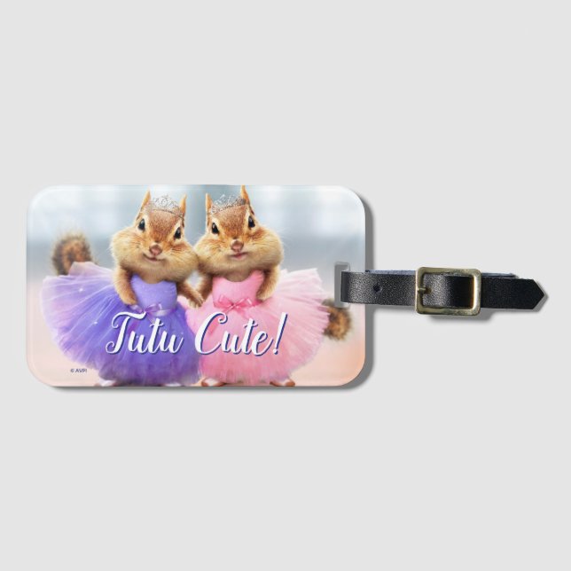 Chipmunk Ballerina Duo Luggage Tag (Front Horizontal)