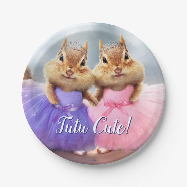 Chipmunk Ballerina Duo Paper Plates (Front)