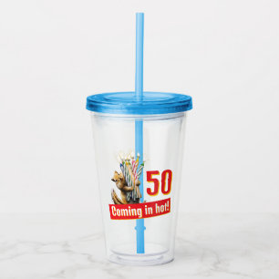 Chipmunk Birthday Candles Acrylic Tumbler