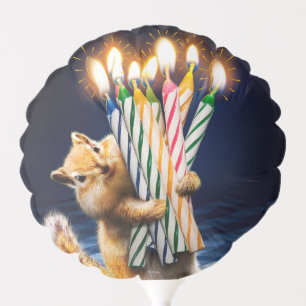 Chipmunk Birthday Candles Balloon