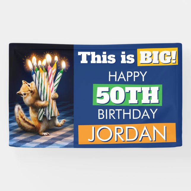 Chipmunk Birthday Candles Banner (Horizontal)