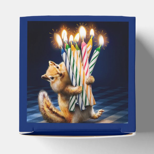Chipmunk Birthday Candles Favor Boxes (Top)