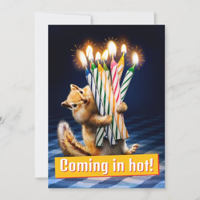 Chipmunk Birthday Candles Invitation (Front)